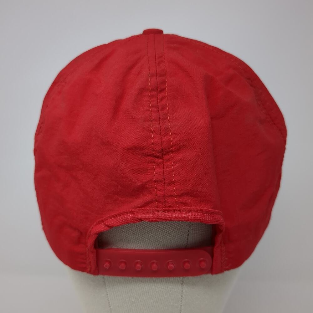 Baseball Snapback Hat Red One Size Solid Adjustab… - image 6